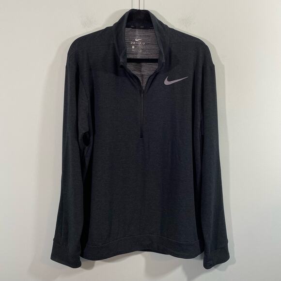 Nike Charcoal Grey Half Zip Dri-Fit Trainning Pullover Sweatshirt Size L - Picture 1 of 8